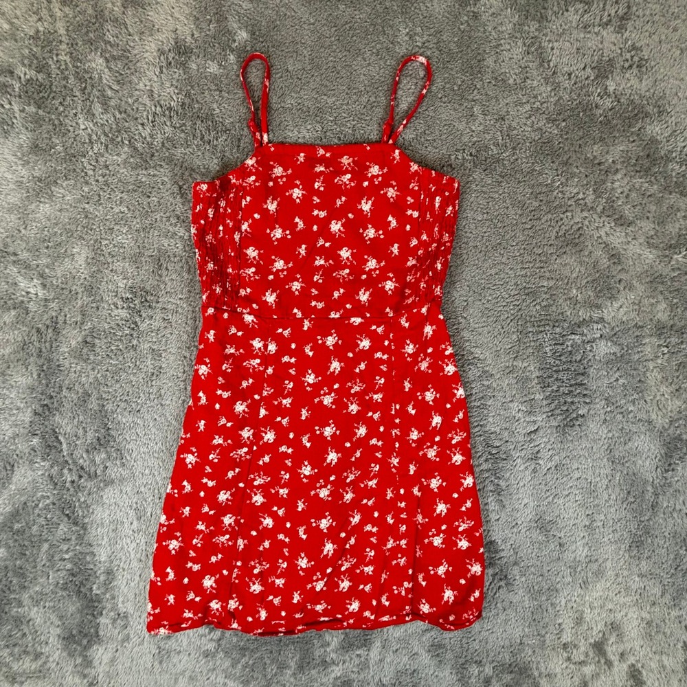 Art Class Girls Red Floral Mini Dress Adjustable Straps Size L 10/12